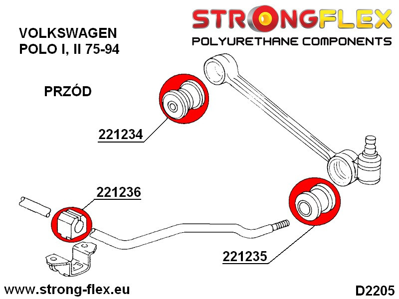 Front anti roll bar bush