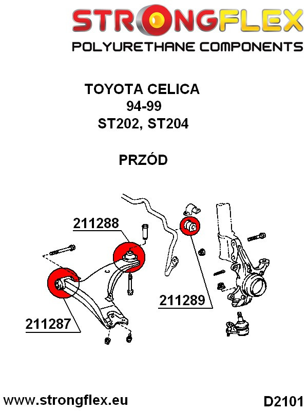 Front suspension polyurethane bush kit SPORT