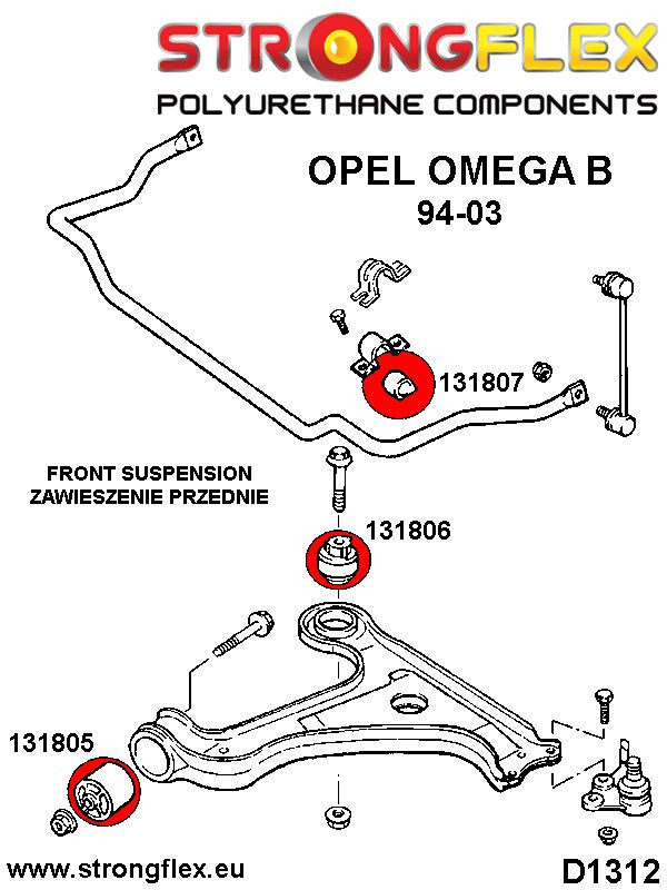 Front lower wishbone rear bush SPORT