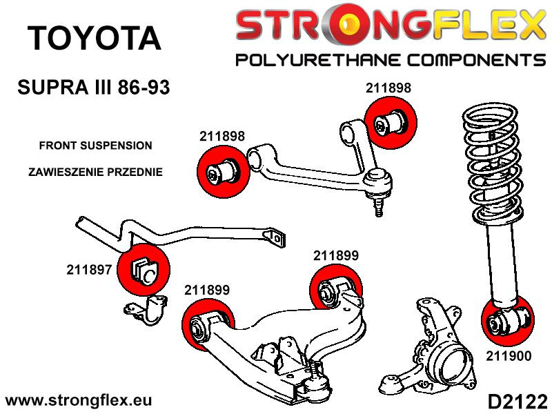 Toyota Supra MK3 Front suspension bush kit SPORT
