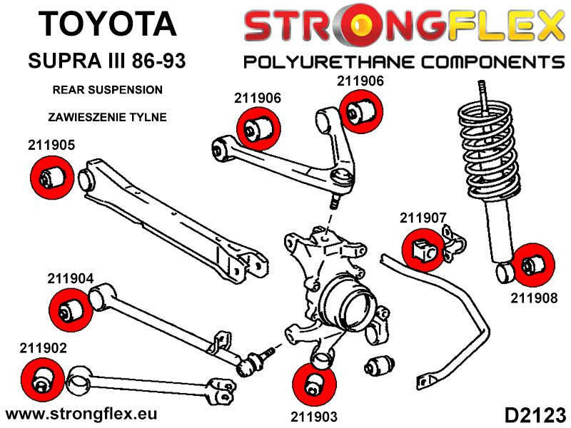 Toyota Supra MK3 Bakre Fjädring Bussningssats