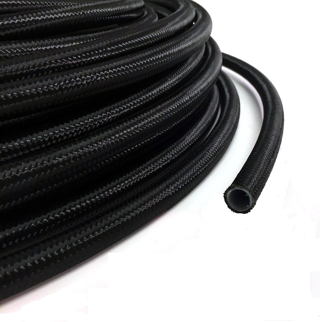 AN6 nylon braided PTFE hose Carbon (antistatic)