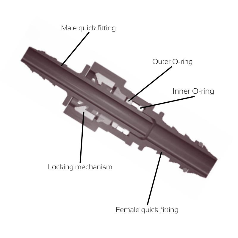 Hurricane Quick Fitting 45° (11,8 / ID10)