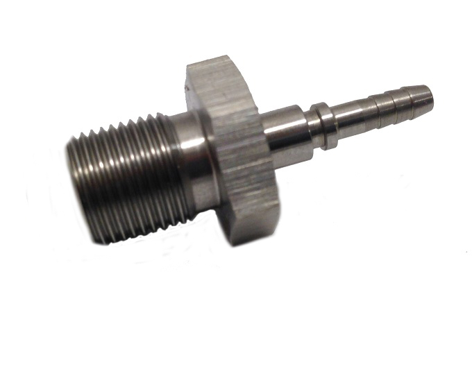 Brake fitting male 1/8 NPT Stainless steel (no swivel)
