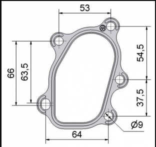 Downpipefläns Garret 5 bult RF