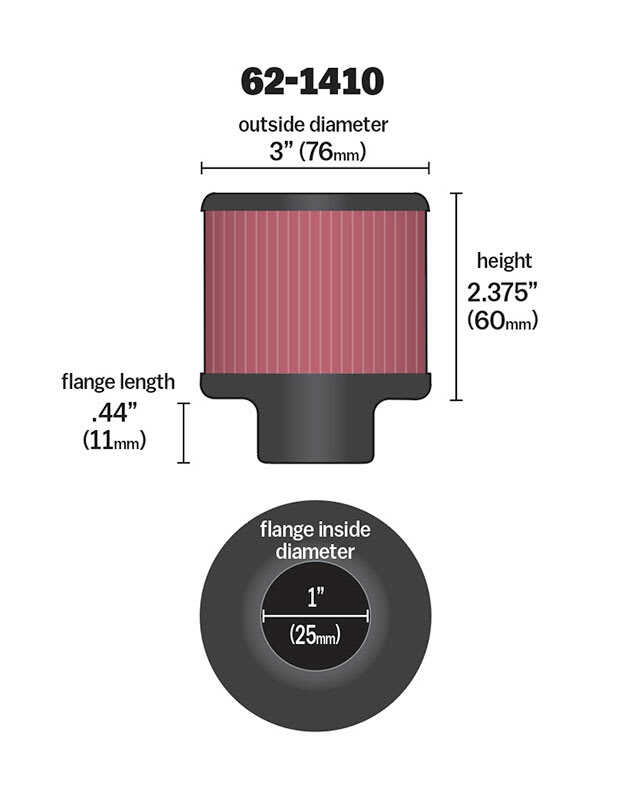 K&N Vevhusfilter 25mm (1")