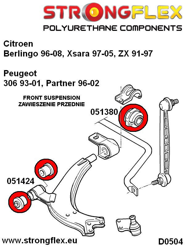 Front wishbone front bush sport