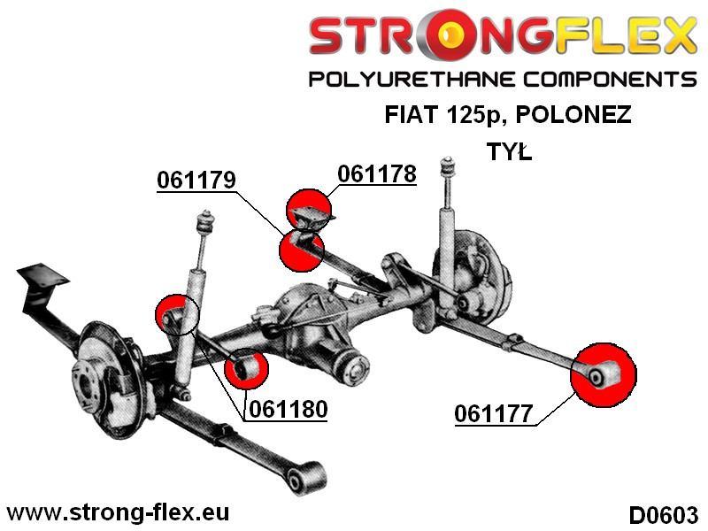 Rear suspension front spring bush sport