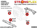 Engine mount inserts back side