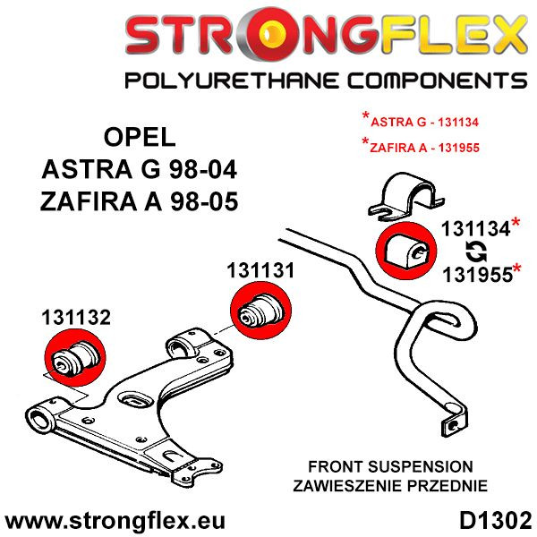 Front wishbone front bush