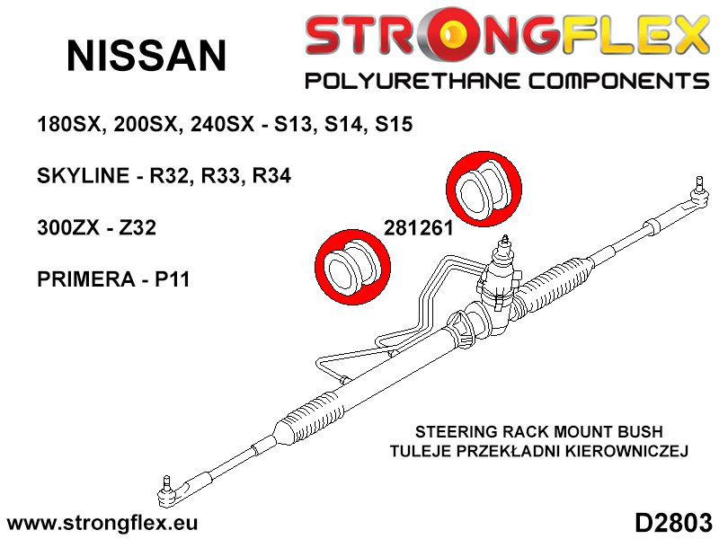 Steering rack mount bush