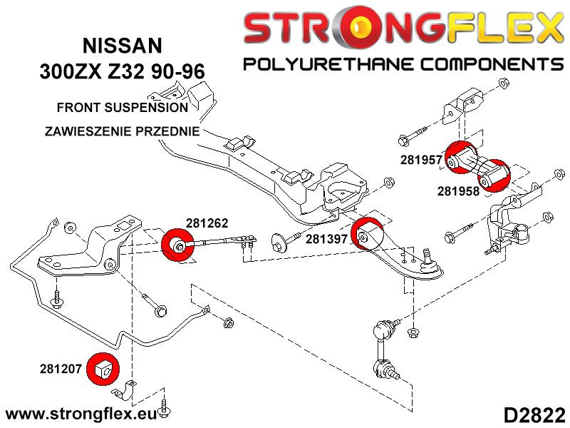 Front inner track control arm bush 38mm SPORT