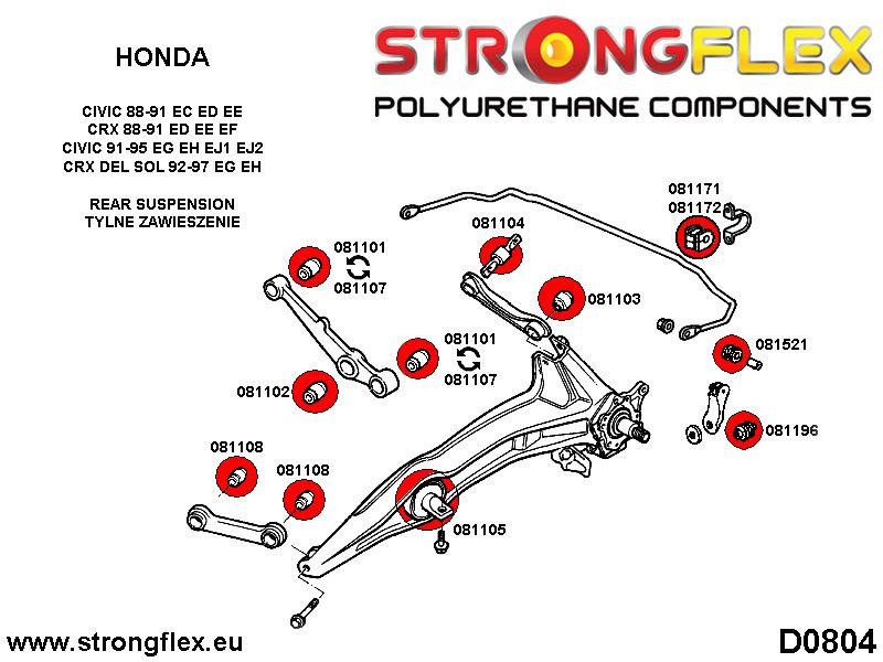 Rear anti roll bar link bush