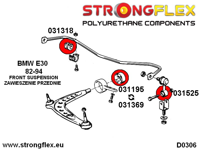 Front anti roll bar link bush