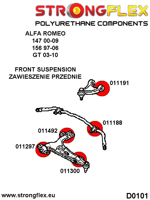 Front suspension bush kit SPORT