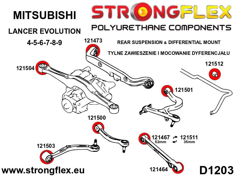 Rear suspension bush kit SPORT