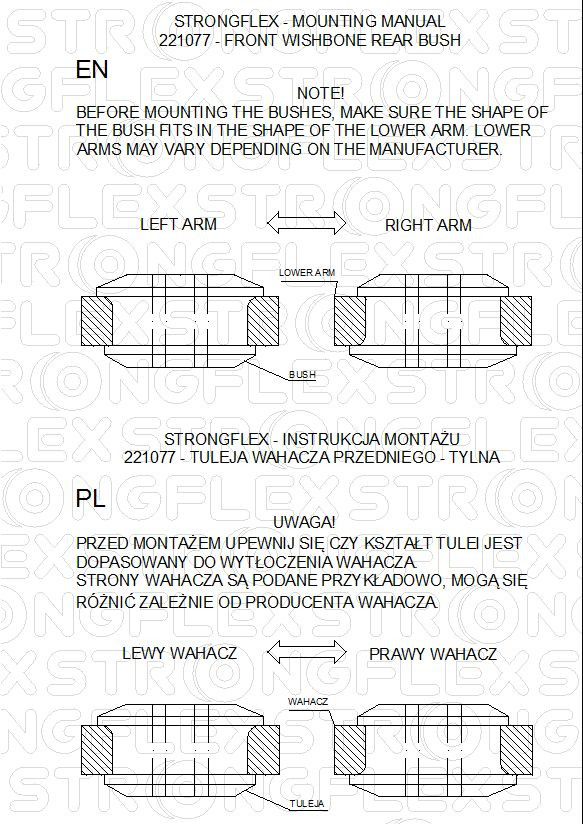 Front suspension bush kit