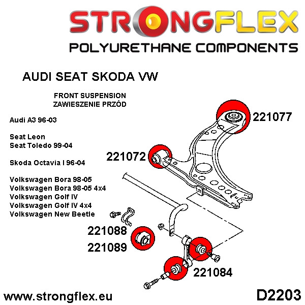 Front suspension bush kit
