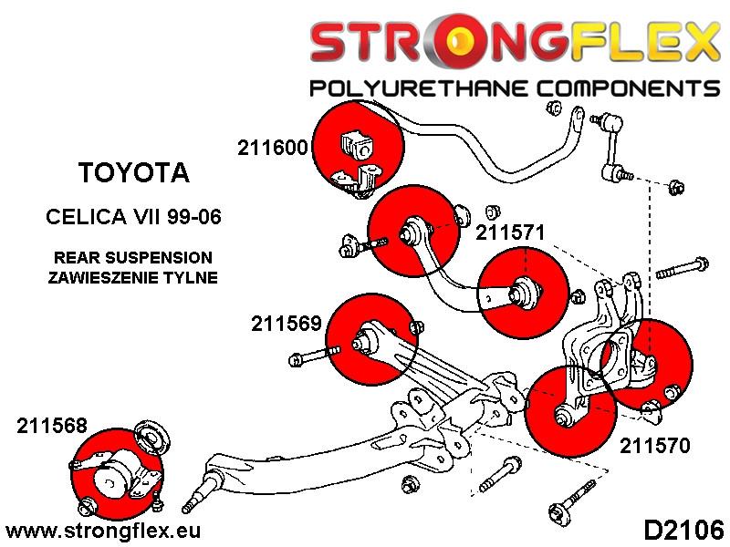 Rear trailing arm rear outer bush SPORT