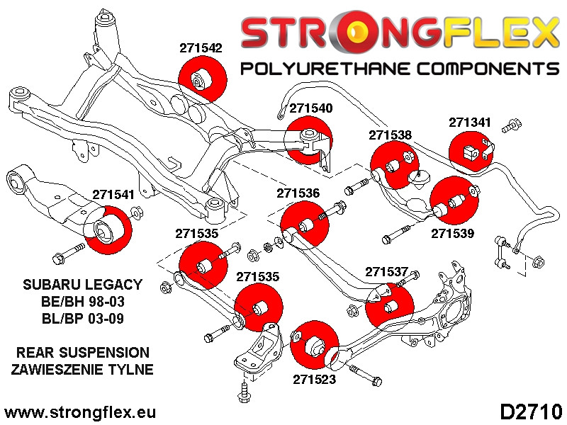 Rear suspension bush kit