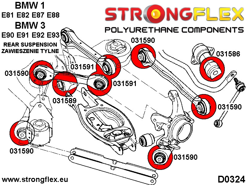 Rear upper control arm to chassis bush SPORT