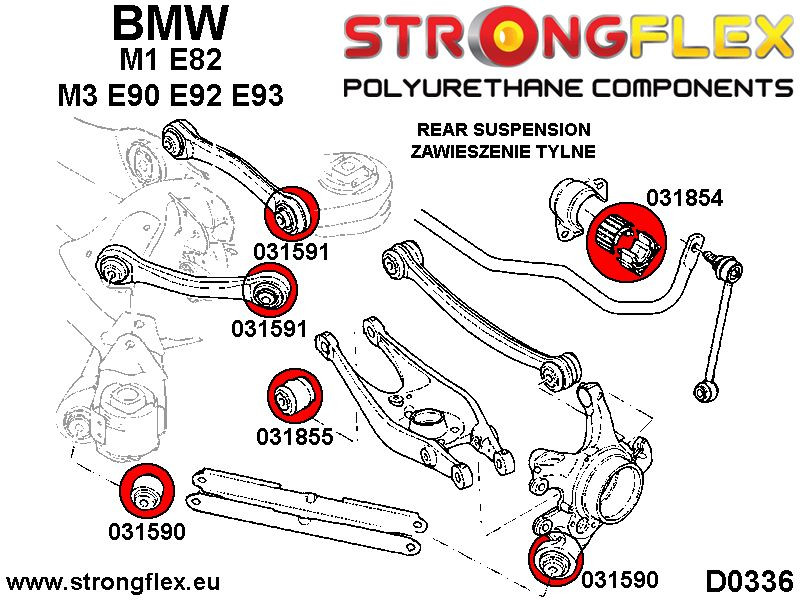 Rear upper control arm to chassis bush SPORT