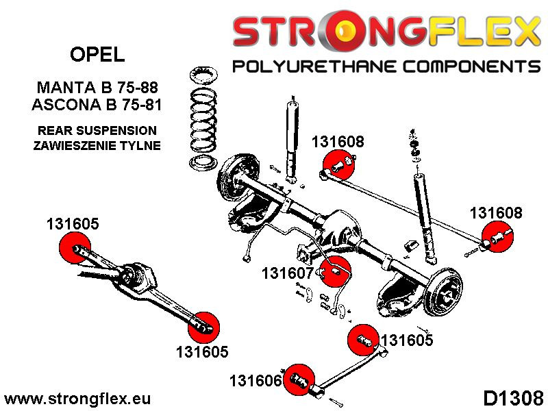 Rear tie bar to chassis bushes
