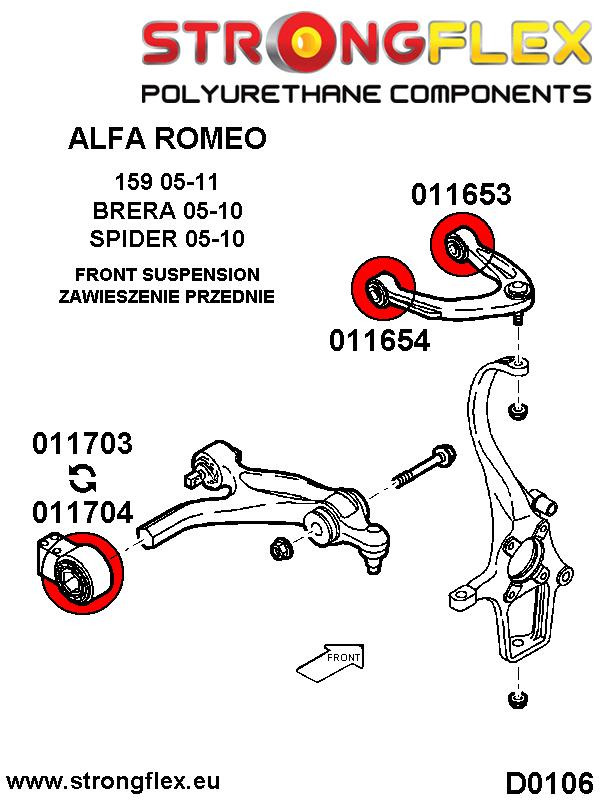 Front lower arm rear bush 54mm