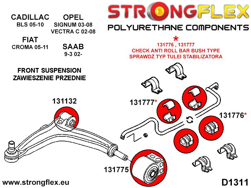 Front wishbone rear bush