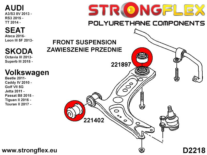 Front lower arm - rear bush SPORT