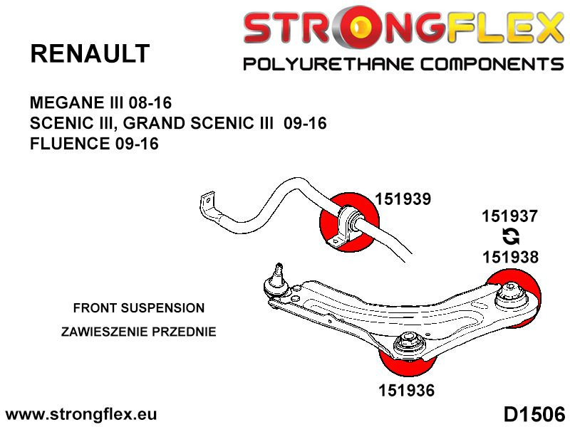 Front lower arm - rear bush 70mm