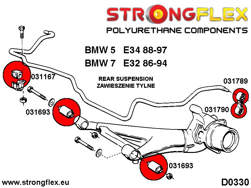Rear suspension bush kit