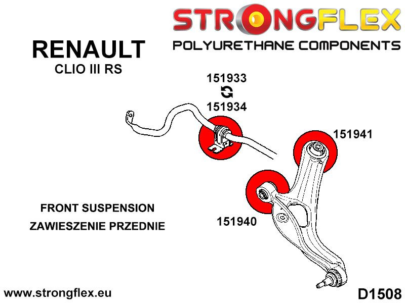 Front control arm - rear bush SPORT