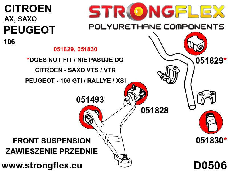 Front anti roll bar link bush