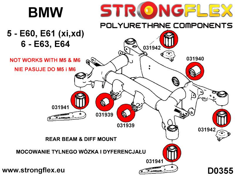 Rear beam bush kit