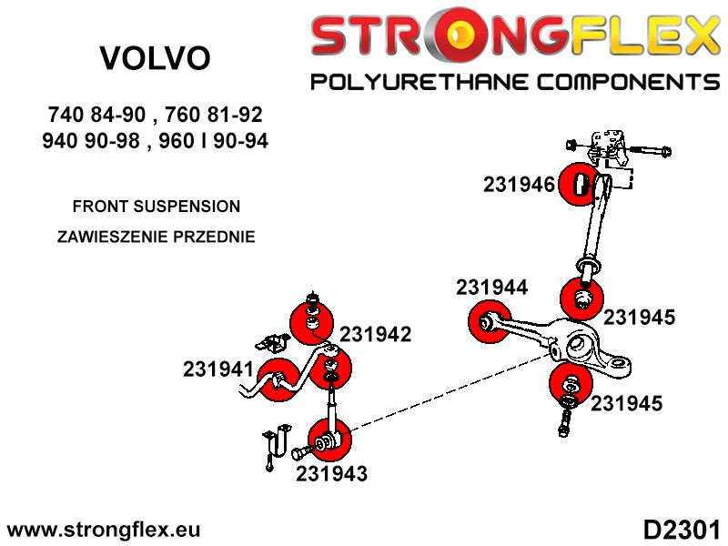 Front suspension bush kit