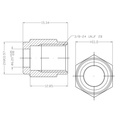 Brake fitting female 3/8-24 45 degree