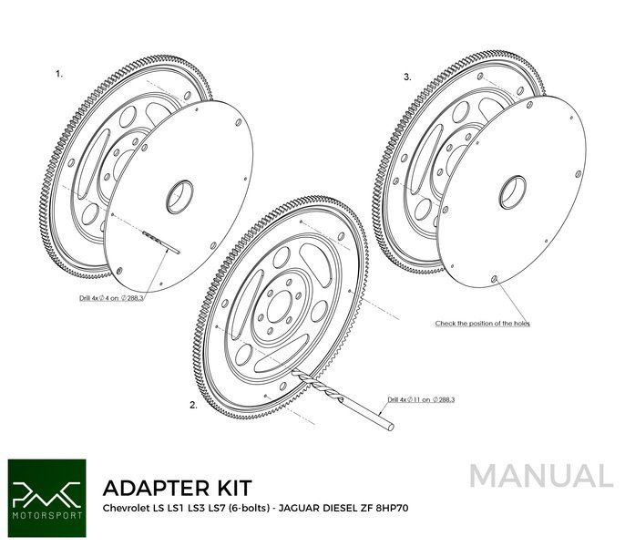 PMC Adapter Kit GM Chevrolet LS - Jaguar Diesel ZF 8HP70 (F)
