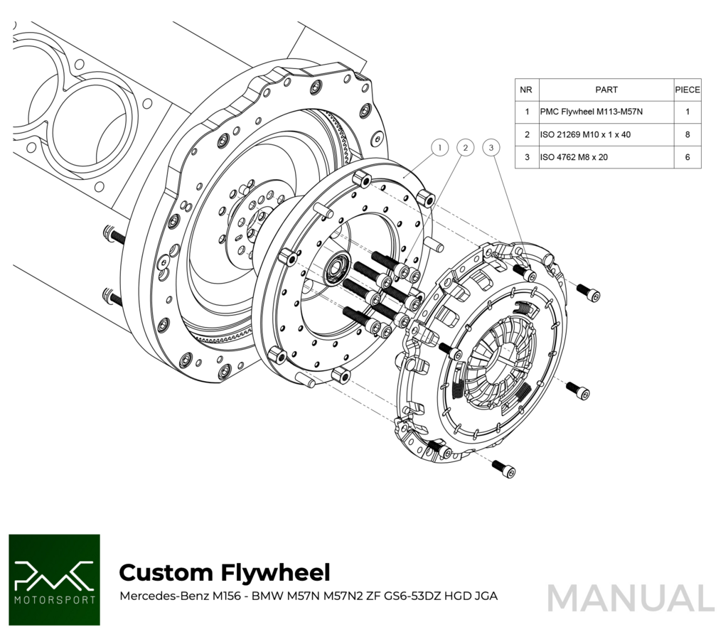 PMC RACE STAGE 1 Mercedes-Benz M113 - BMW M57N HGD JGA - 240mm / 9.45"