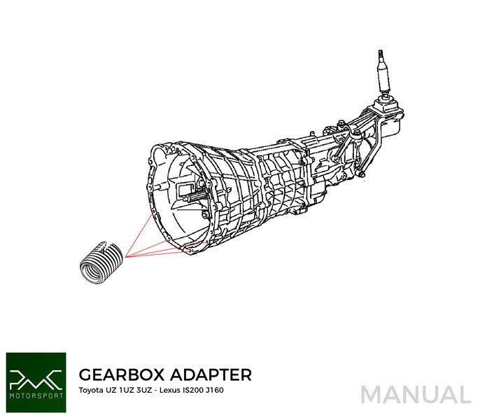 PMC Adapter Kit Toyota JZ - Toyota Altezza / Lexus IS200 J160 Aisin AZ6 (first gen.)