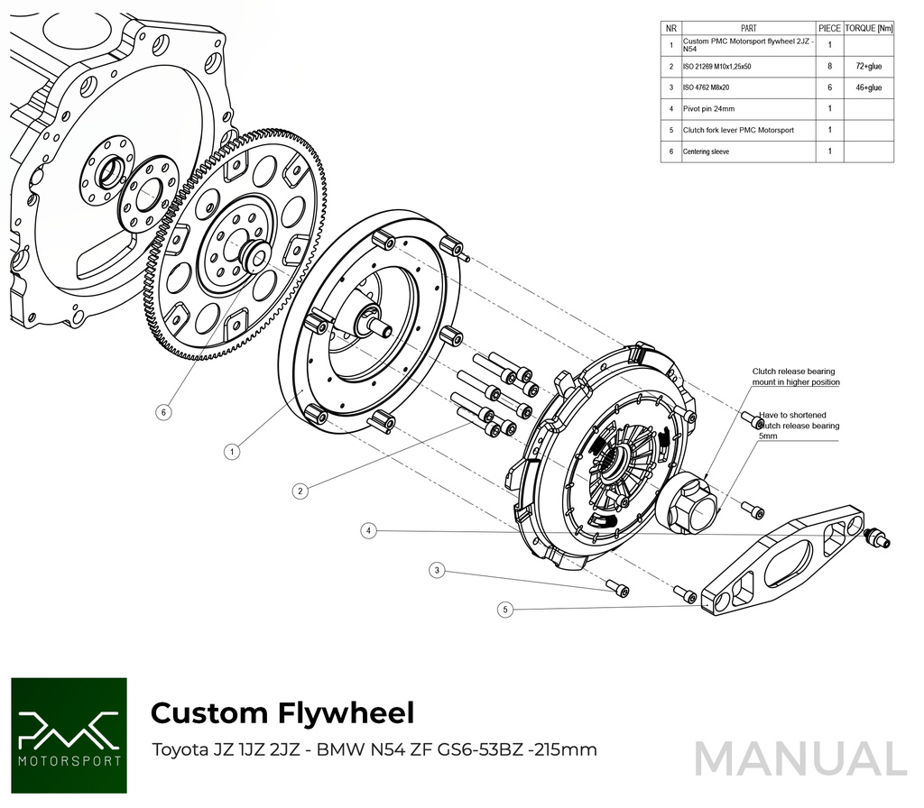 PMC STAGE 2 Toyota JZ 1JZ 2JZ - BMW N54 6-speed - 215mm / 8.46"