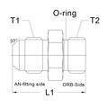 AN10 male - AN8 O-ring male Adapter