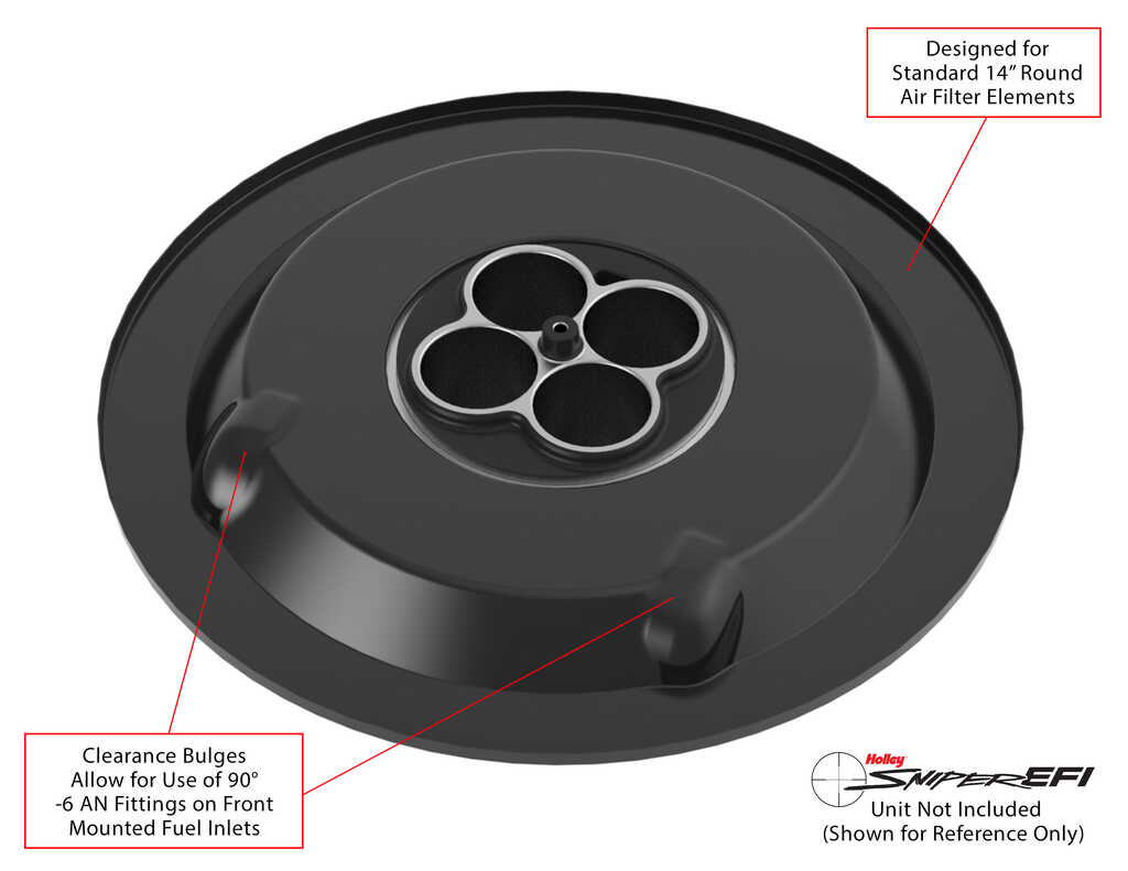 Holley 14" Luftfilter Kit till Sniper (3")