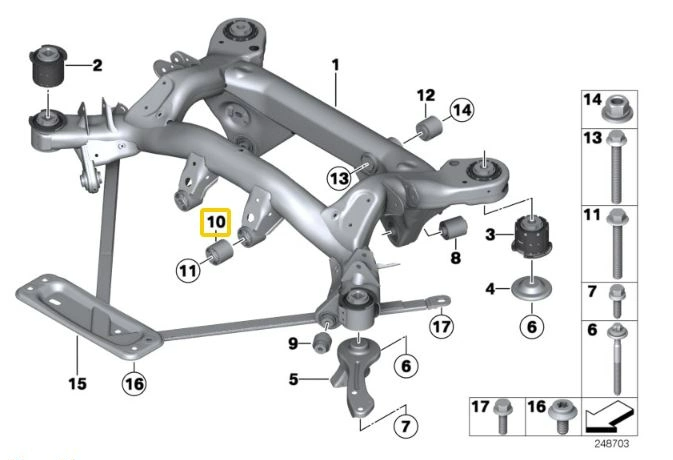 IRP Differential bushings Aluminum BMW E46 M3