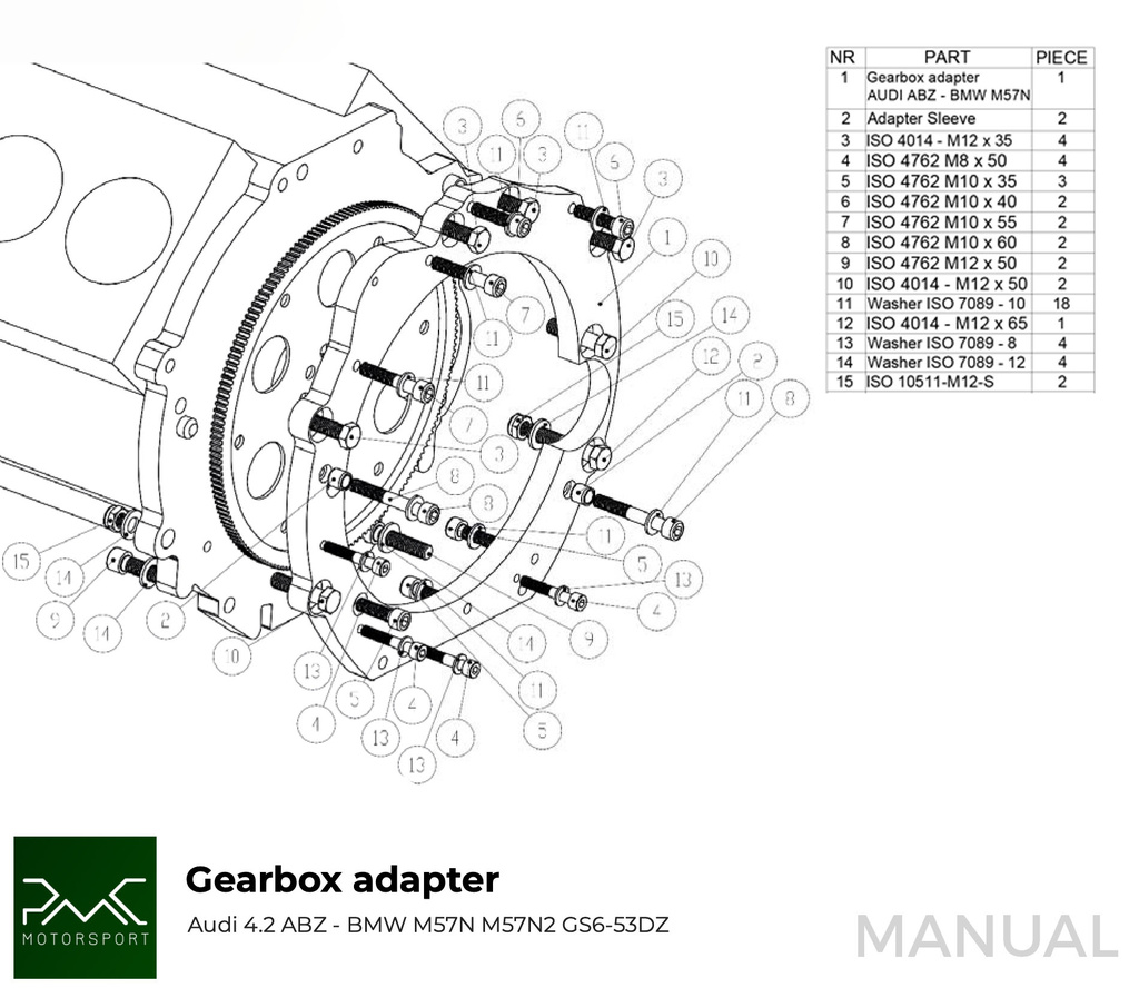 ADAPTER PLATE AUDI 4.2 ABZ