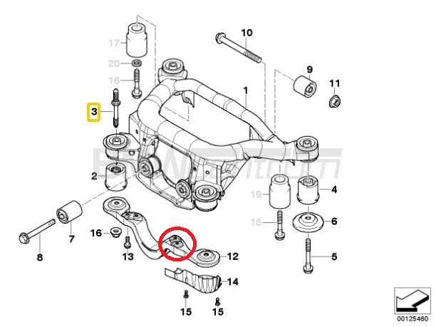 Rear floor strength plate BMW E46