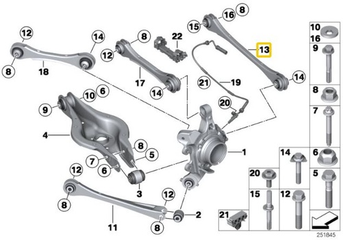 IRP Rear adjustable toe arms BMW F2x, F3x