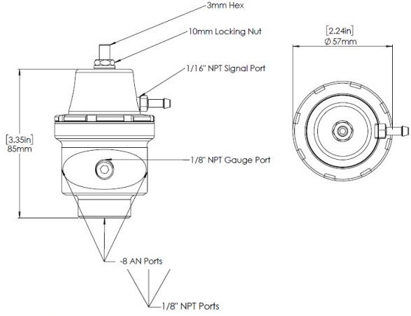 Turbosmart Fuel pressure regulator AN8 Purple