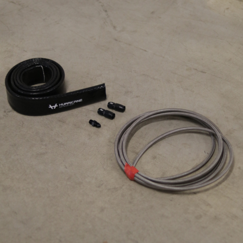 Borgwarner SXE Oil in Kit Turbo 2 x Straight AN4 + Silicone Heat Protection Stocking