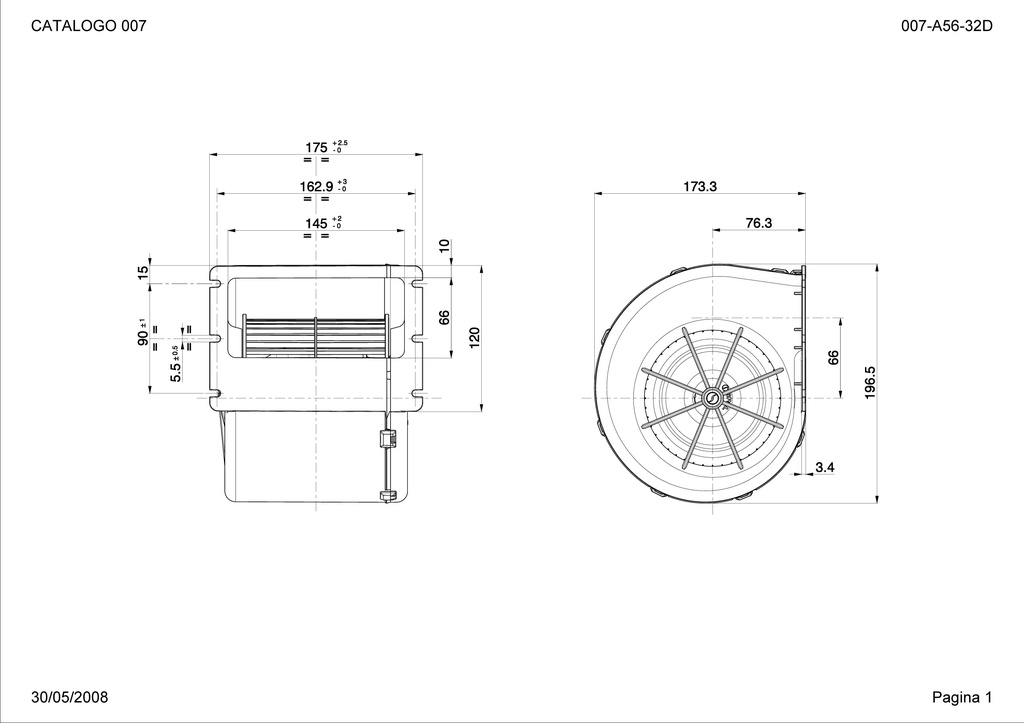 SPAL Radial fan 910 m³/h